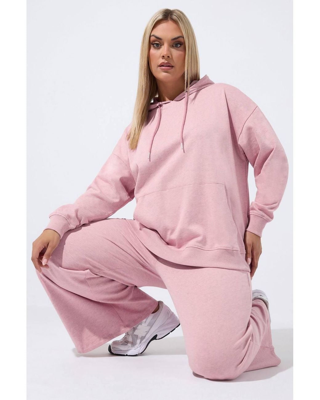 Yours Pink Hoodie & Wide Leg Jogger Set
