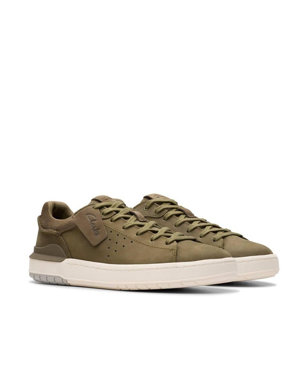 Clarks Brown Courtlite 2 Run Nubuck Trainers, Lace Up for men