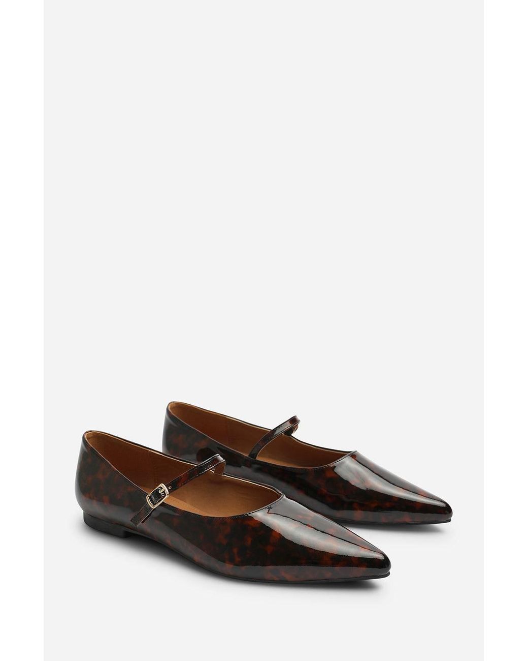 Where's That From Blue Novalee Wide Fit Girl's School Shoe Pointed Toe Mary Jane Front Strap Ballet Flats