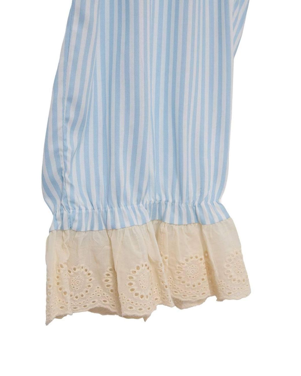 WOVCOR Blue V Neck Balloon Sleeve Viscose Pyjama Set