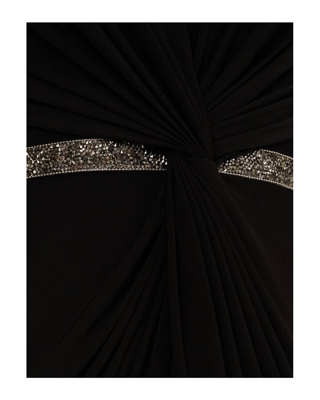 Adrianna Papell Black Draped Jersey Gown Dress