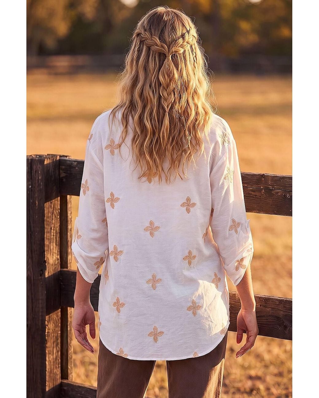 Roman Purple Floral Embroidered Shirt