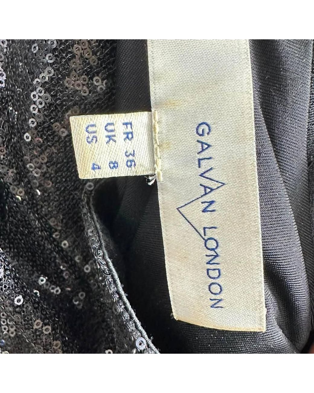 Galvan Black Preloved London Sequined Long Sleeve Top