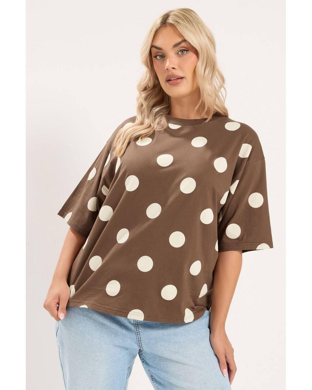 Yours Brown Polka Dot T-Shirt