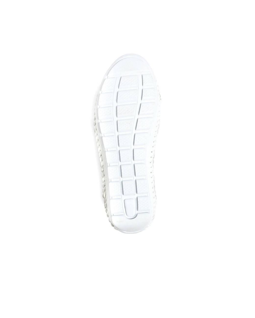 Pavers White Leather Slip-On Shoes