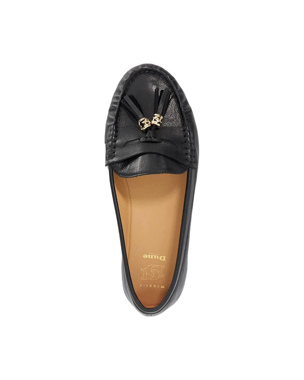 Dune White Wide Fit 'Geen' Leather Loafers