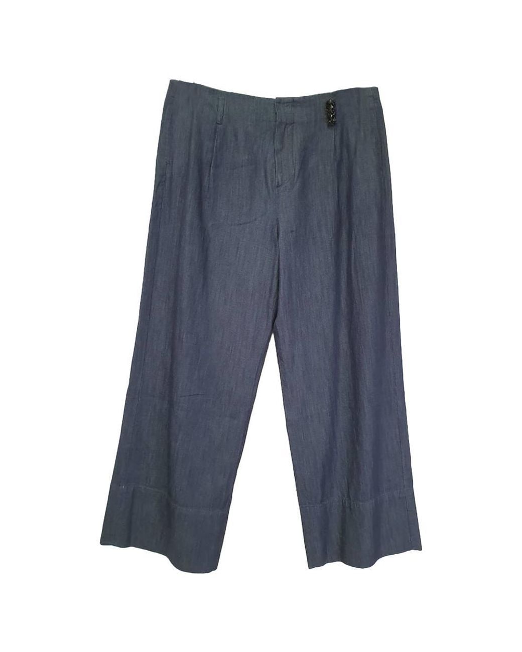 Max Mara Blue Preloved 'S Embellished Trousers