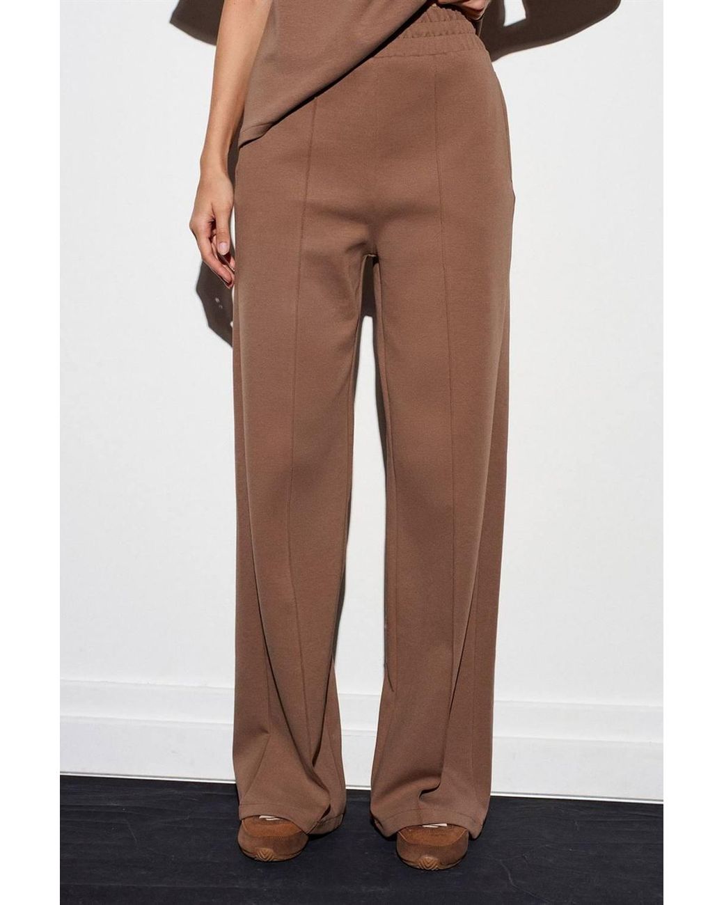 Dilvin Gray Wide-Leg Knit Trousers