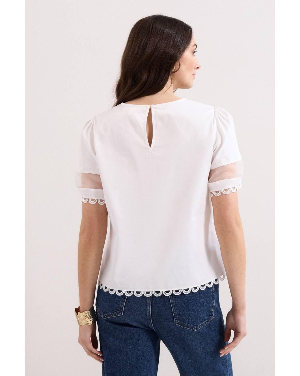Phase Eight White Rebecca Detail Top
