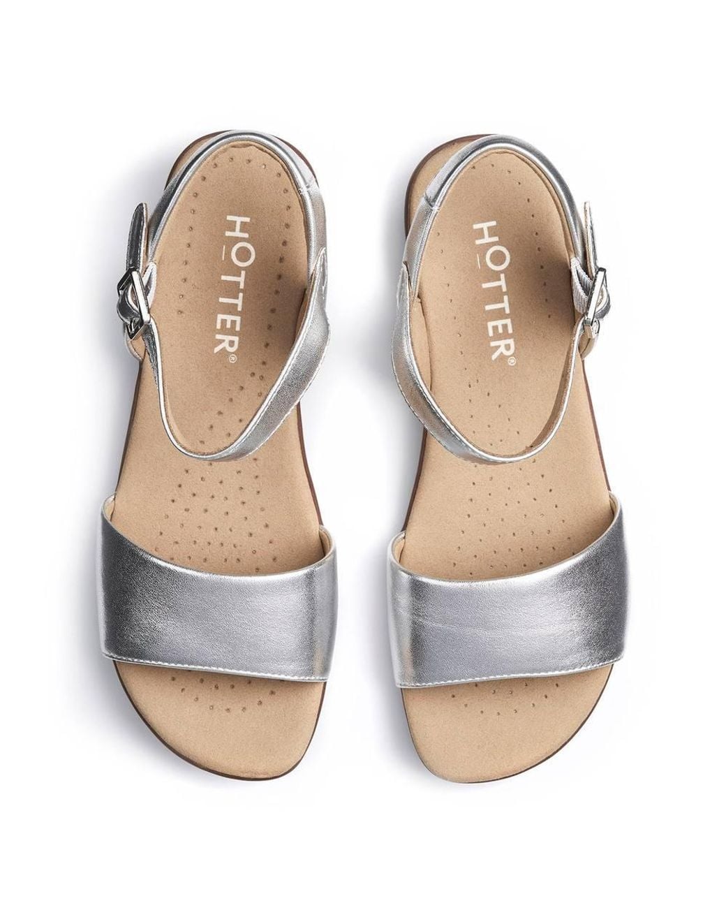 Hotter White Wide Fit 'Tropic' Sandals