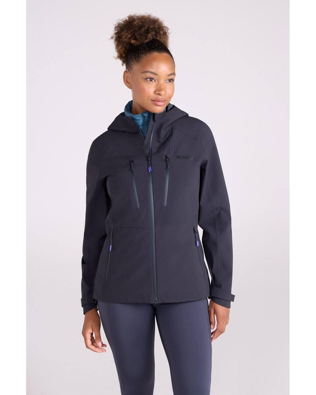 Mountain Warehouse Blue 'Rainstorm' Lightweight Breathable Comfy 2.5 Layer Waterproof Jacket