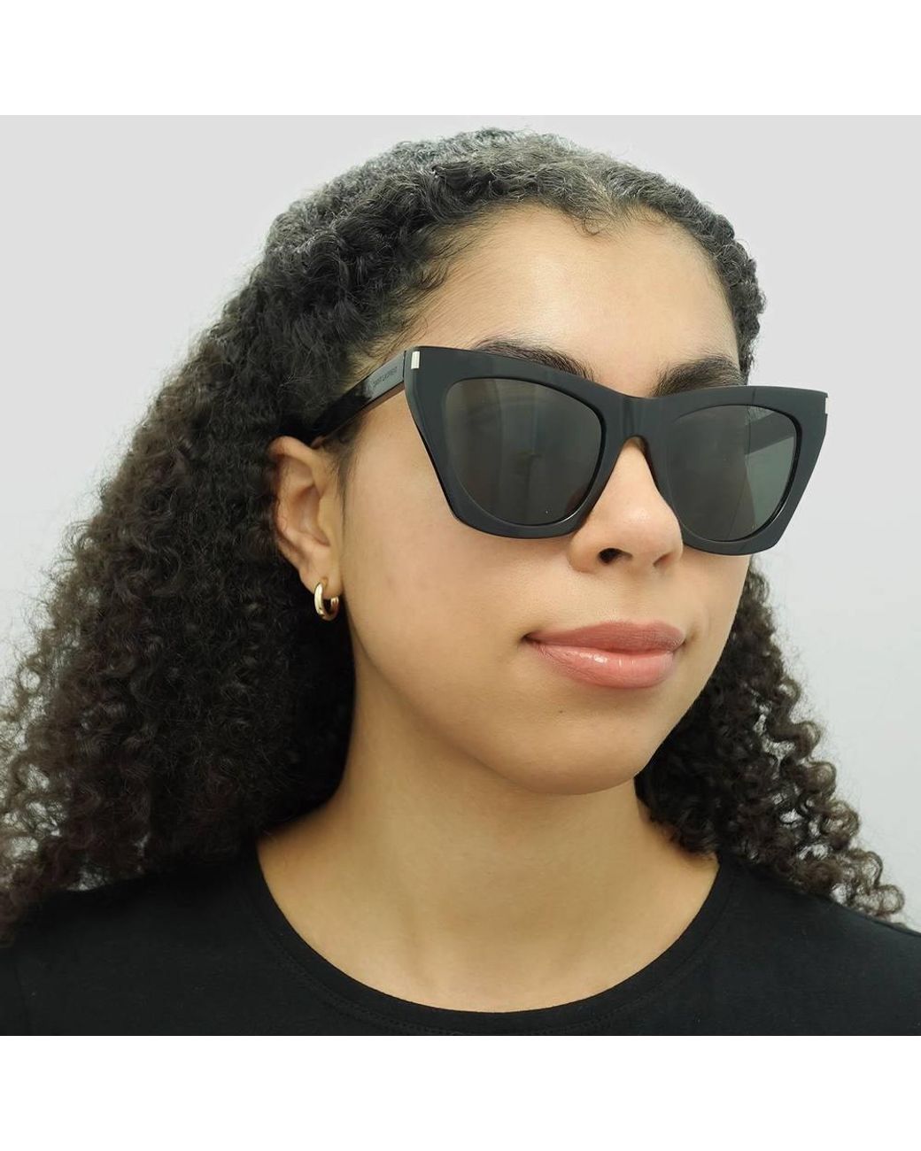 Saint Laurent Black Cat Eye Sl 214 Kate Sunglasses