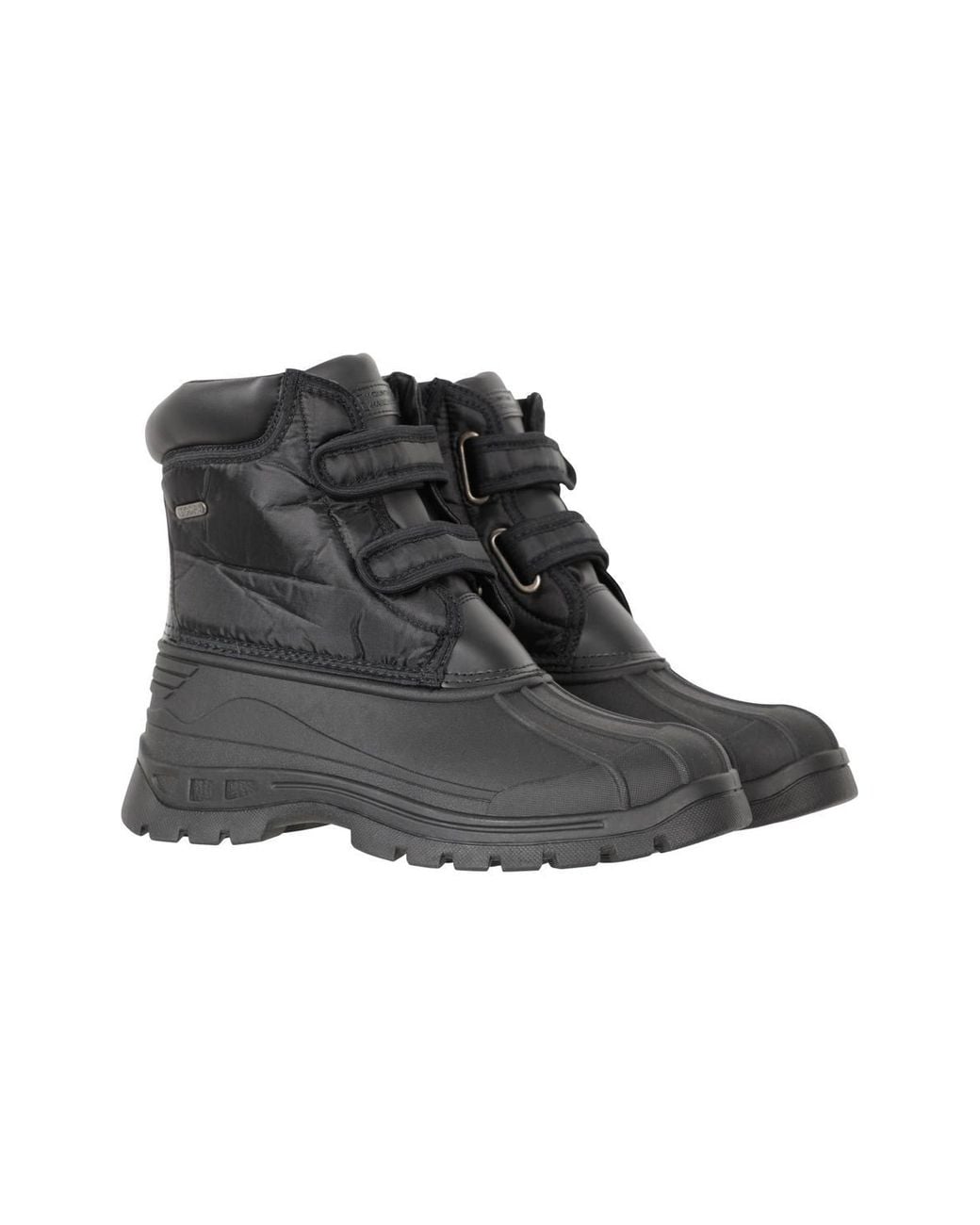 Mountain Warehouse Black 'Grit' Cushioned Waterproof Touch Strap Short Muck Hiking Boots