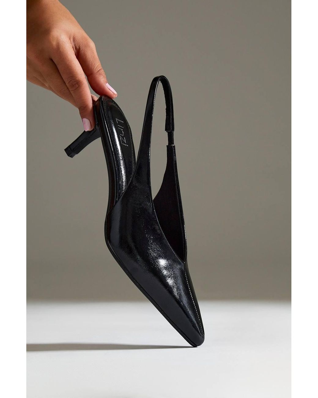 Linzi White Eliza Faux Leather Court Heels