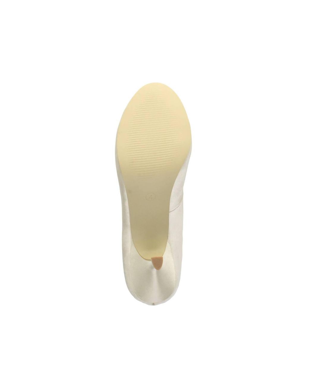 AJVANI White Mid High Heel Satin Court Shoes