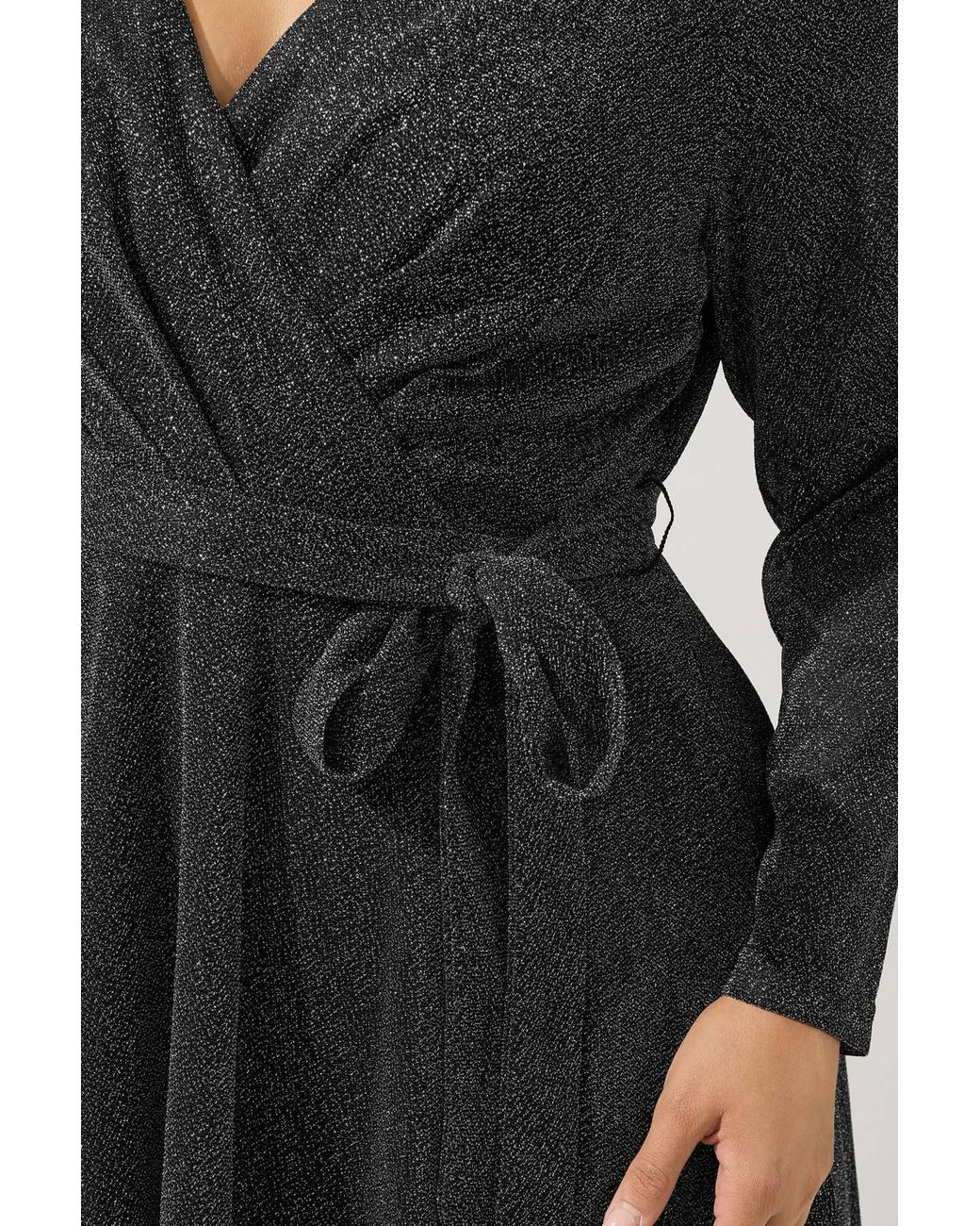 Yours Metallic Wrap Dress