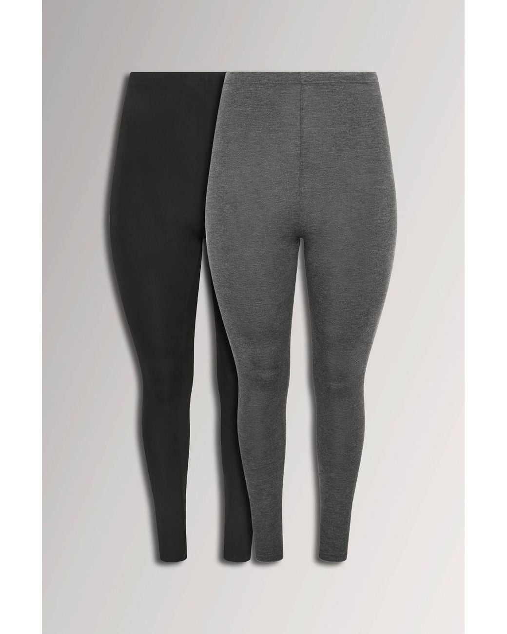 Yours Black 2 Pack Stretch Leggings