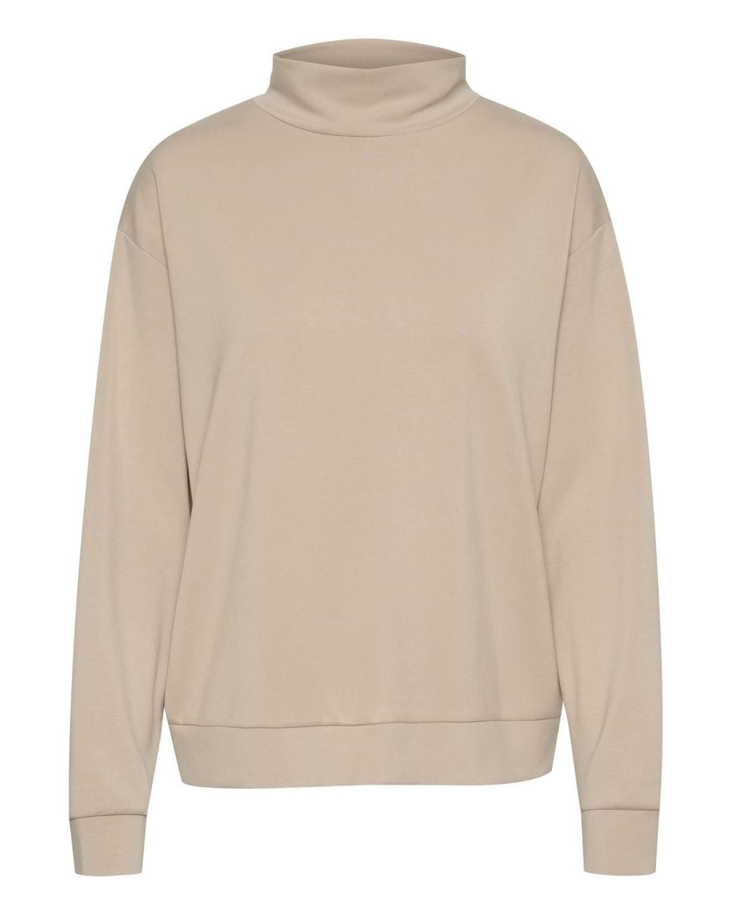 Kaffe Natural Kaannika Mock Neck Casual Fit Sweatshirt