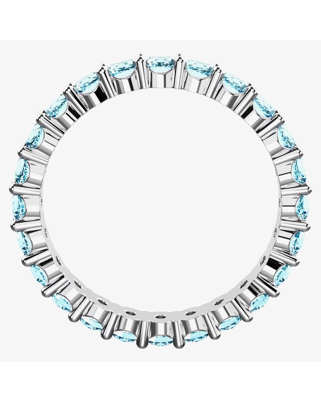 Swarovski Blue Matrix Cubic Zirconia Full Eternity Ring 5658671 58 (Q 1/4)