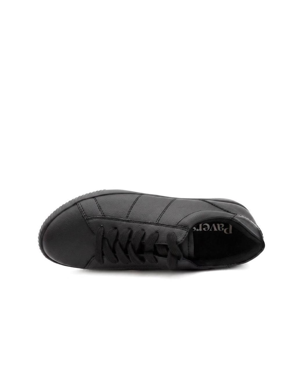 Pavers Black Casual Lace Up Platform Trainers
