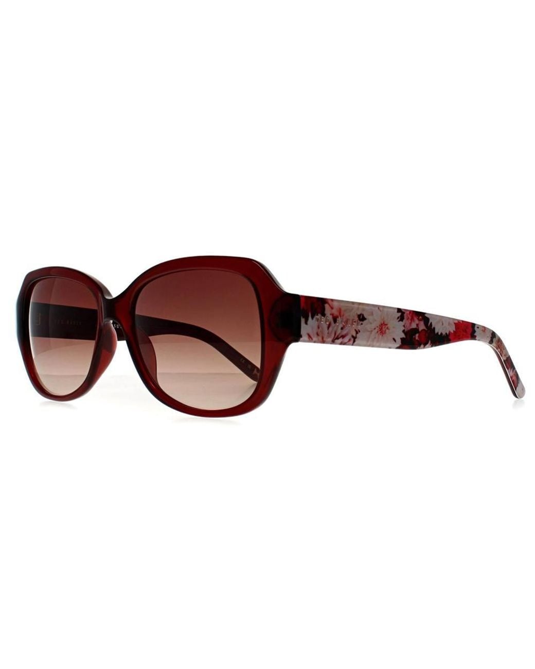 Ted Baker Brown Square Burgundy Flowers Gradient Tb1606 Mae