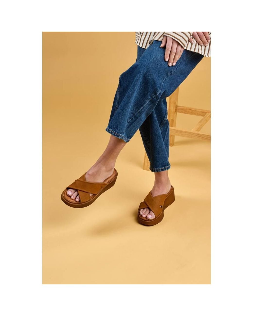 Hush Puppies Blue Bobbi Wedge Sandal
