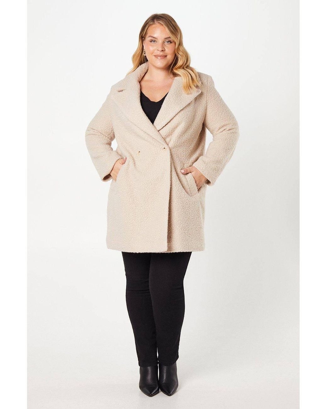 Dorothy Perkins Natural Curve Teddy Boyfriend Coat