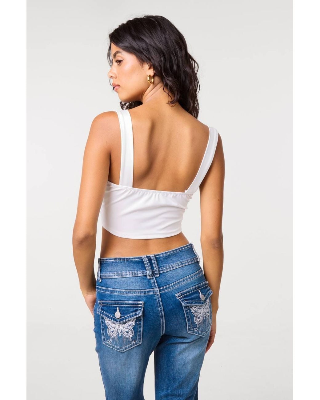 Pink Vanilla Blue Corset Cowl Top