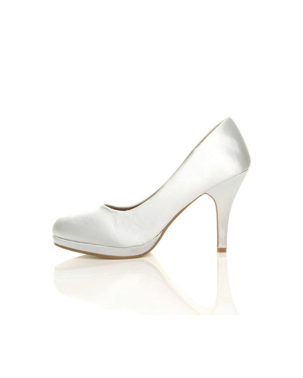 AJVANI White High Heel Wedding Bridal Court Shoes