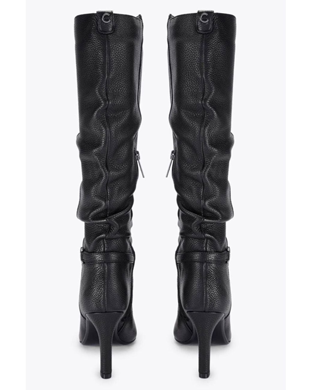 Carvela Kurt Geiger Black 'Mariella Coin Knee Boot' Leather Boots