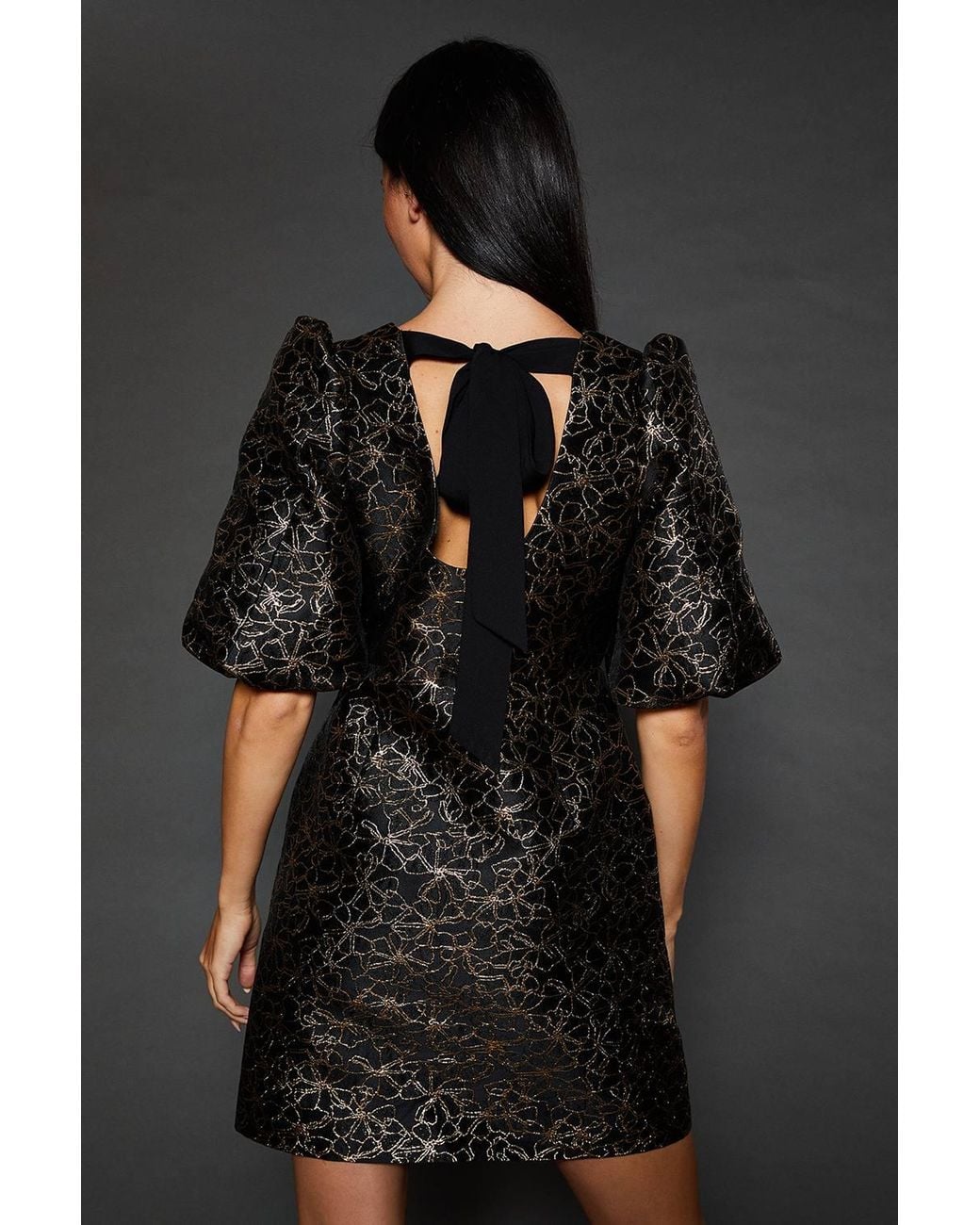 Dorothy Perkins Black Dp Luxe Jacquard Mini Dress