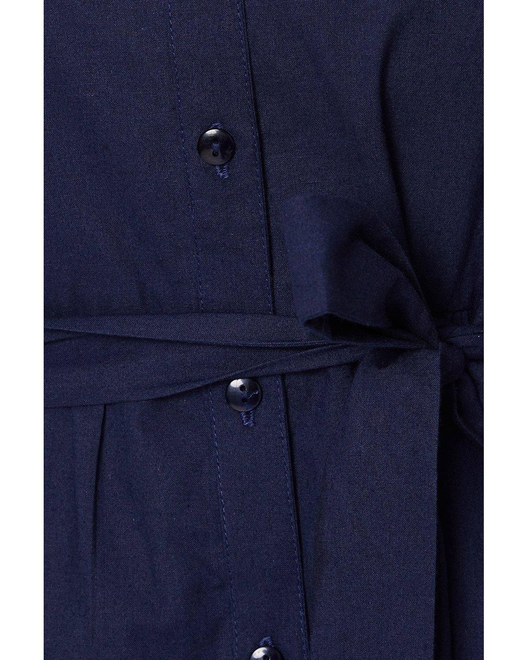 Dorothy Perkins Blue Petite Poplin Shirt Dress