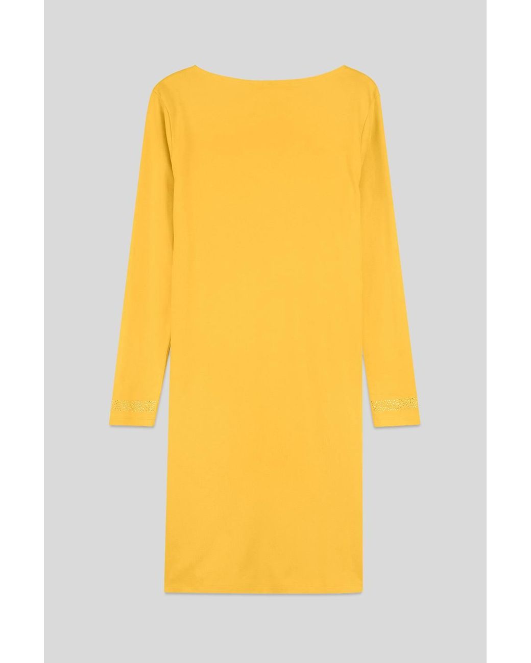 Enorsia Yellow Full Sleeve Embroidered Wrap Dress