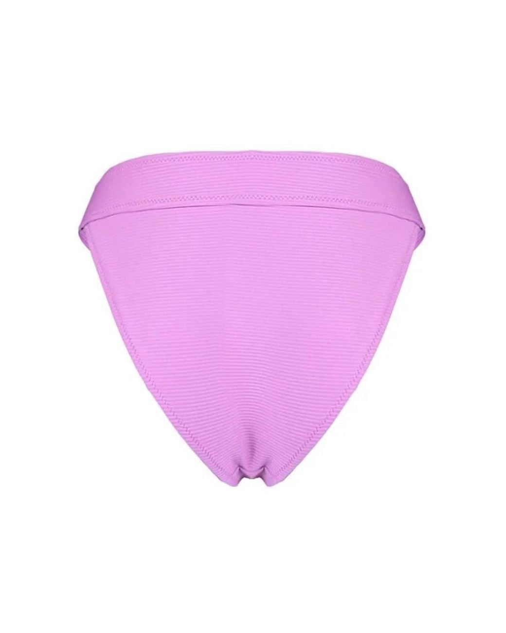 WOVCOR Pink Textured Regular Waist Bikini Bottom W/ Minimal High Leg Fit