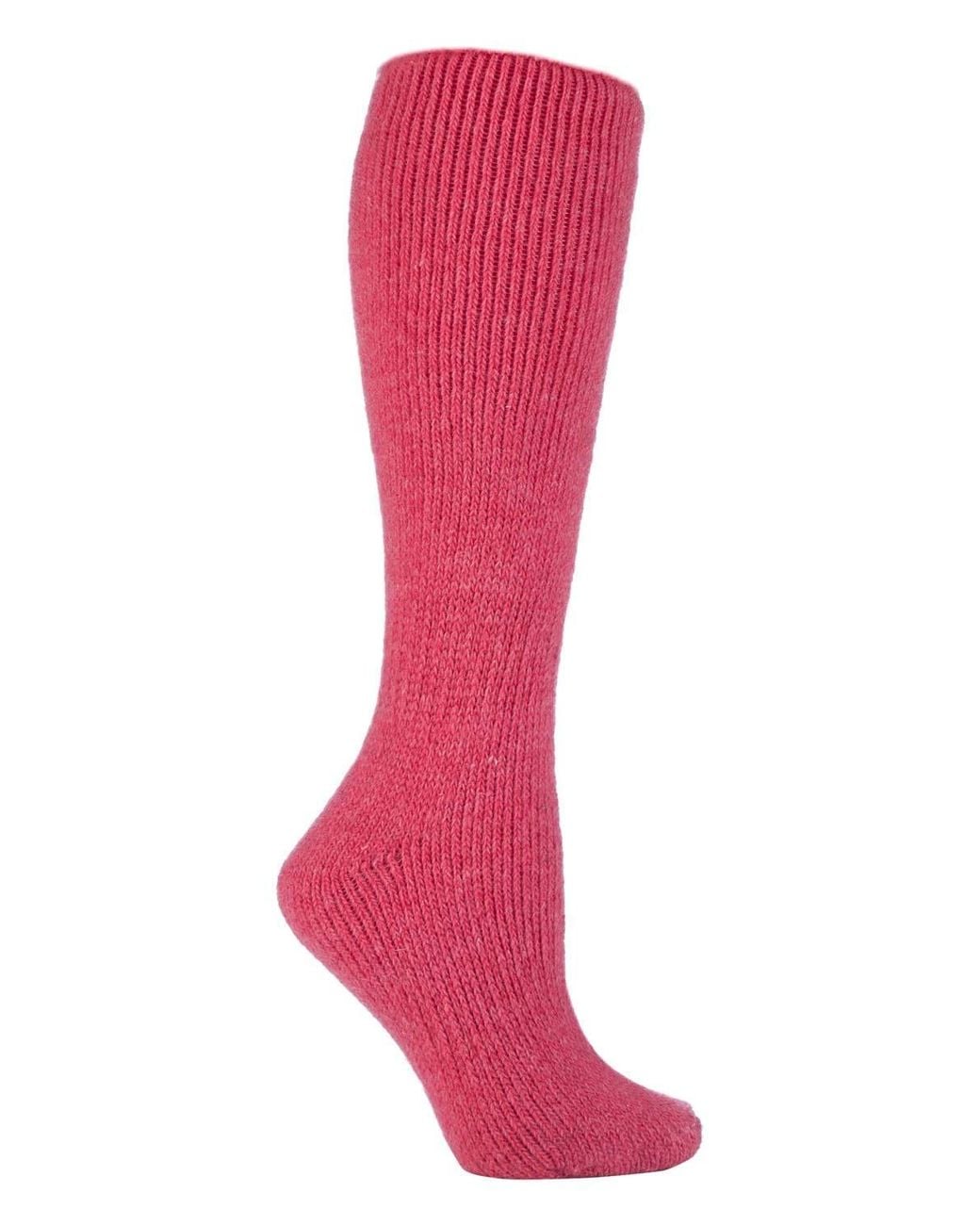 Heat Holders Pink Extra Long 2.7 Tog Knee High Wool Rich Thermal Socks