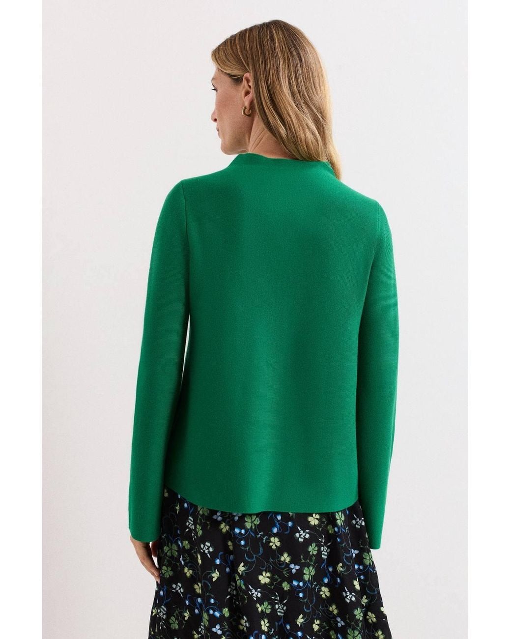 Phase Eight Green Julia Peplum Compact Knit