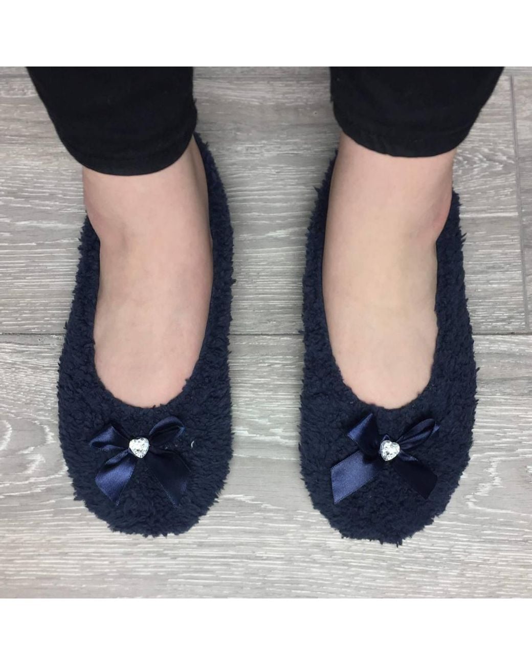 AJVANI Blue Grip Sole Footsie Sock Slippers