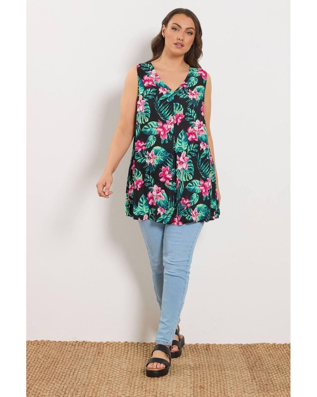 Yours Multicolor Tropical Vest Top