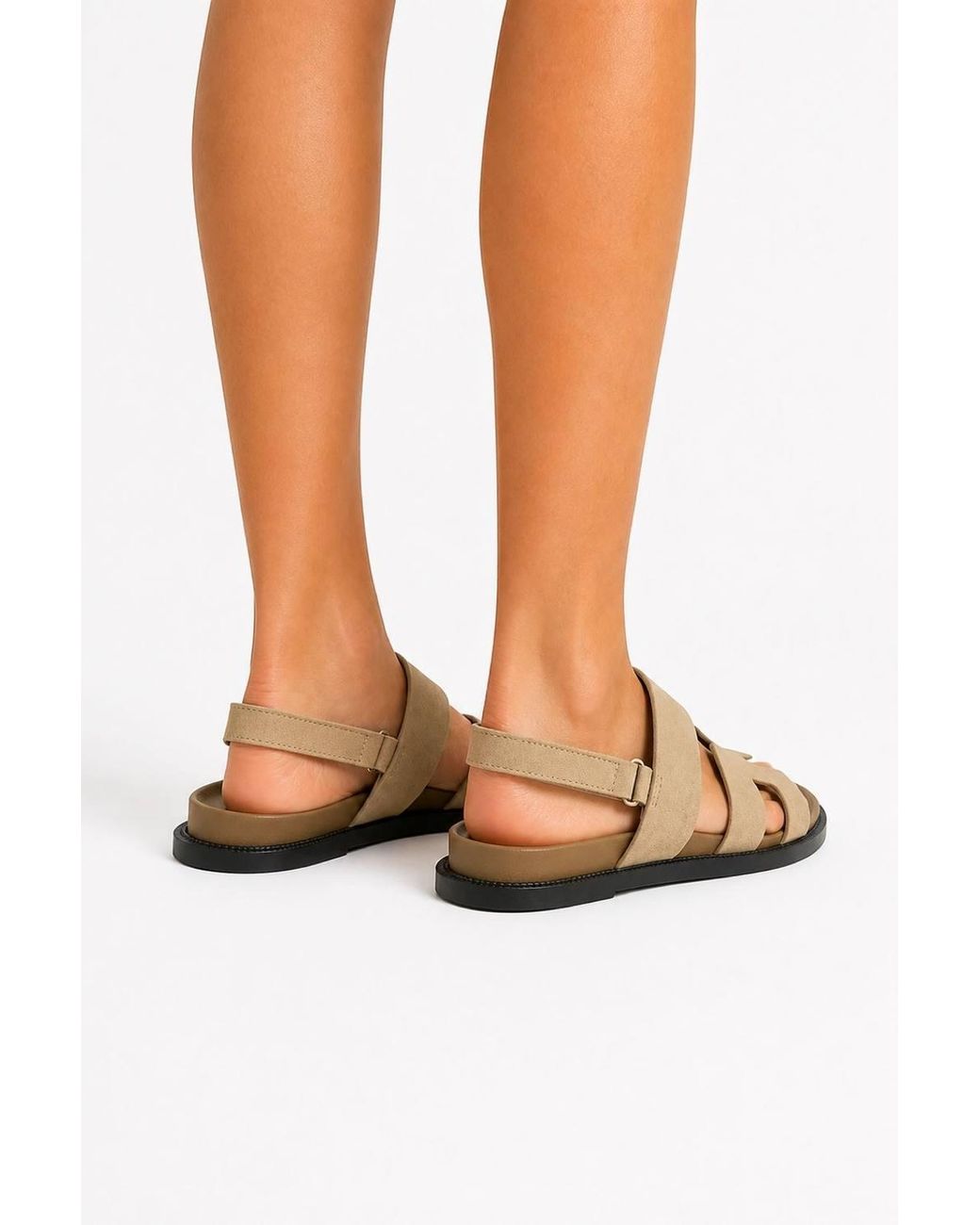 Miss Diva White Ilene Cutout Detail Velcro Strap Sandals