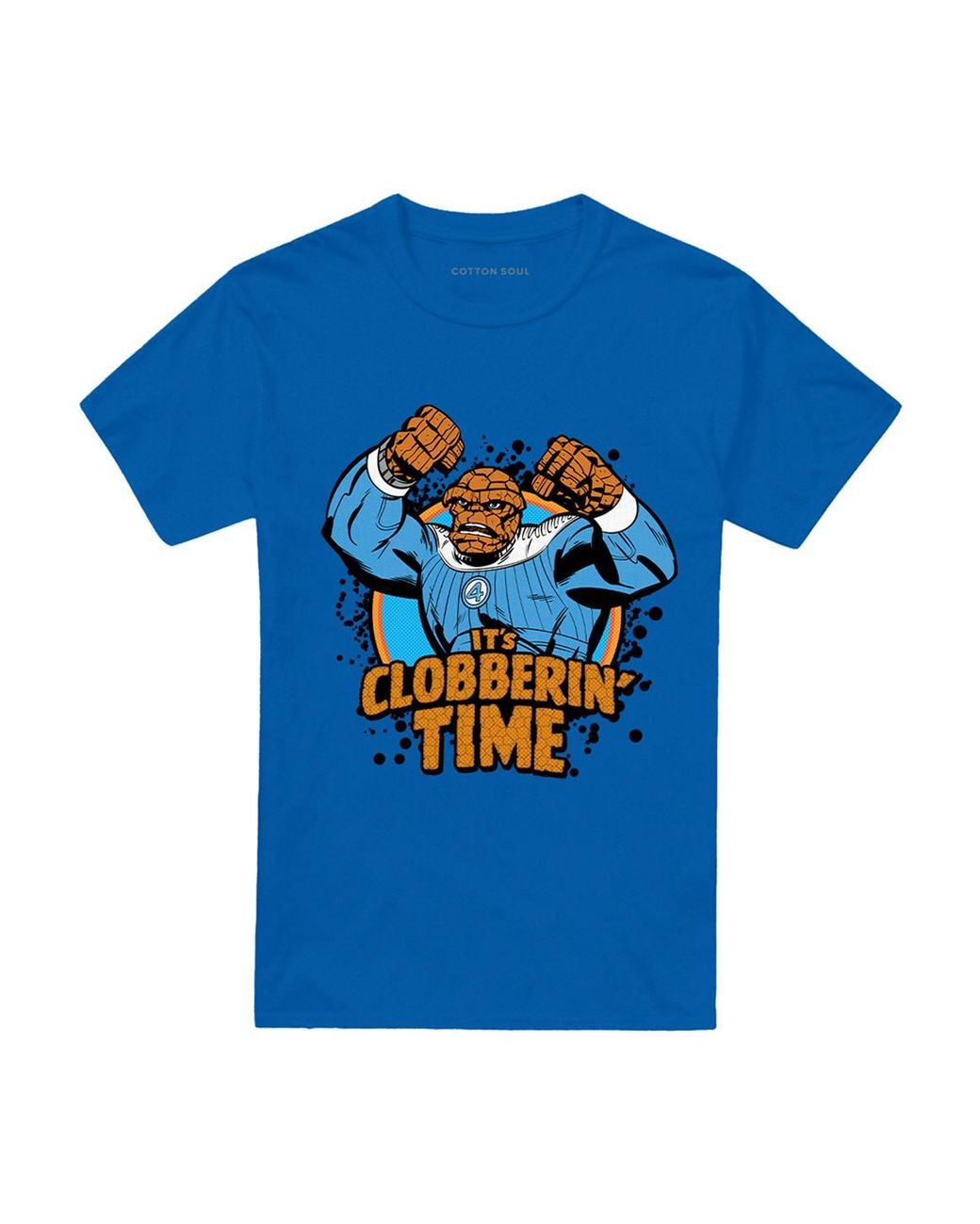 Marvel Blue Fantastic Four Thing Clobberin' Time T-Shirt, Royal