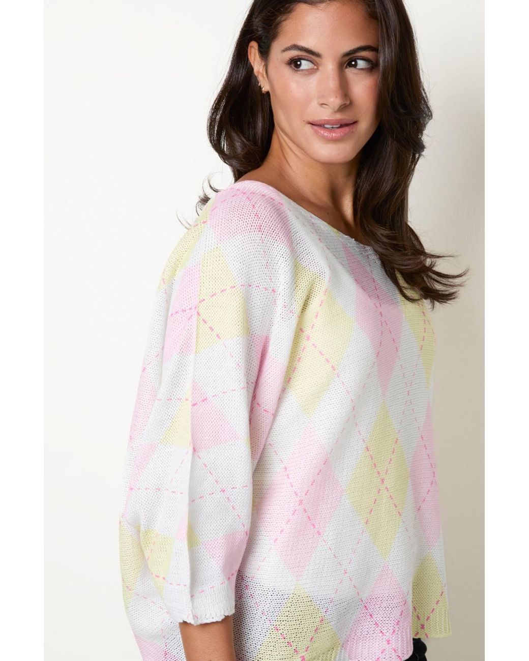 Blue Vanilla White Long Sleeve Round Neck Jumper