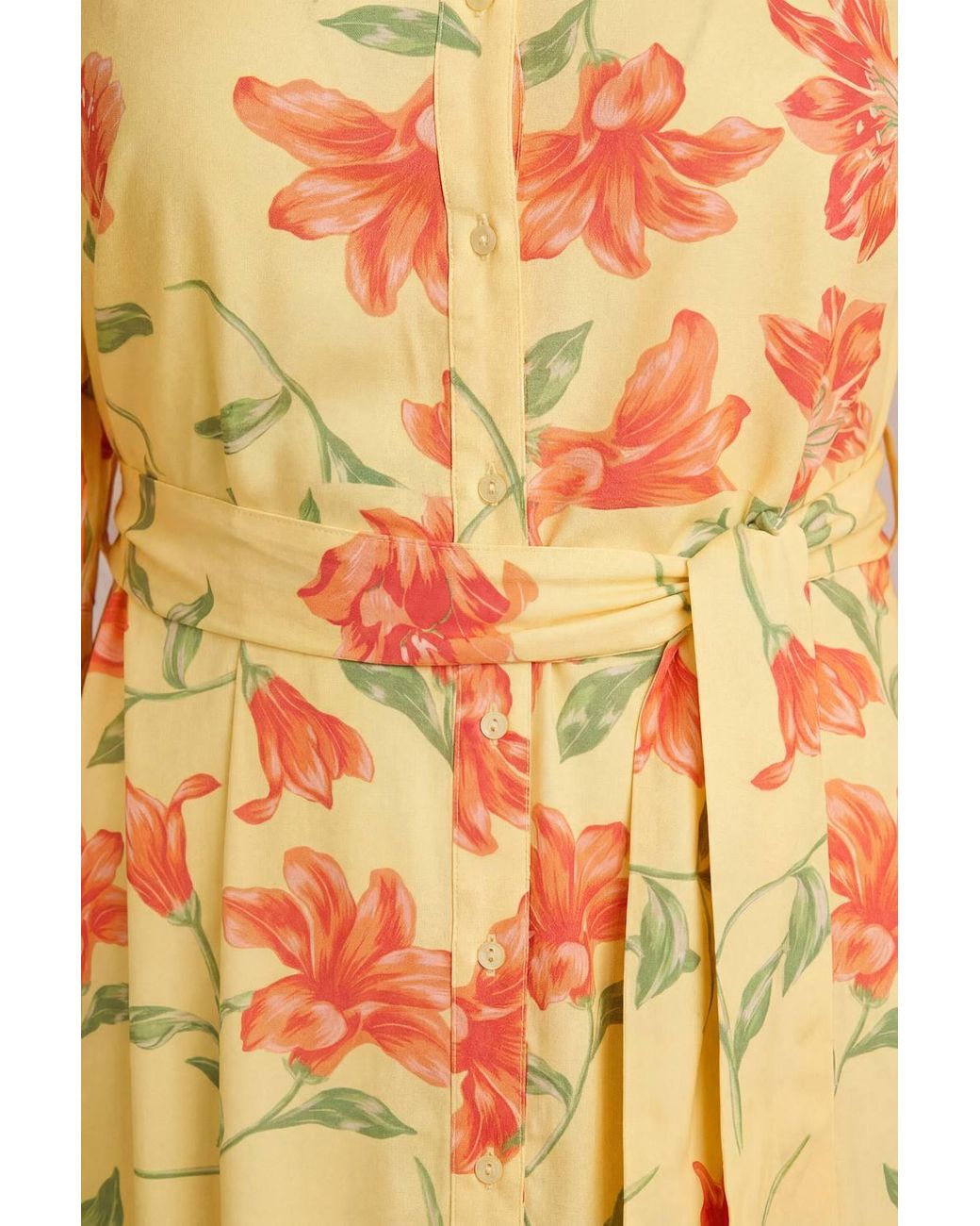 Dorothy Perkins Natural Plus Floral Midi Shirt Dress