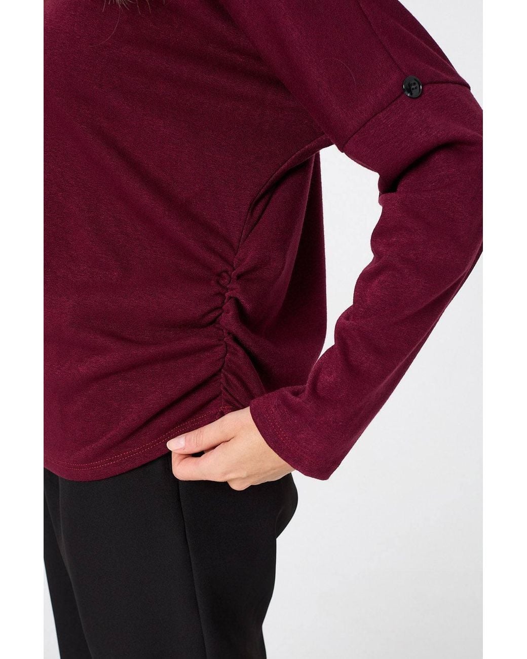Izabel London Red Relaxed Batwing Sleeve Slouchy Jumper