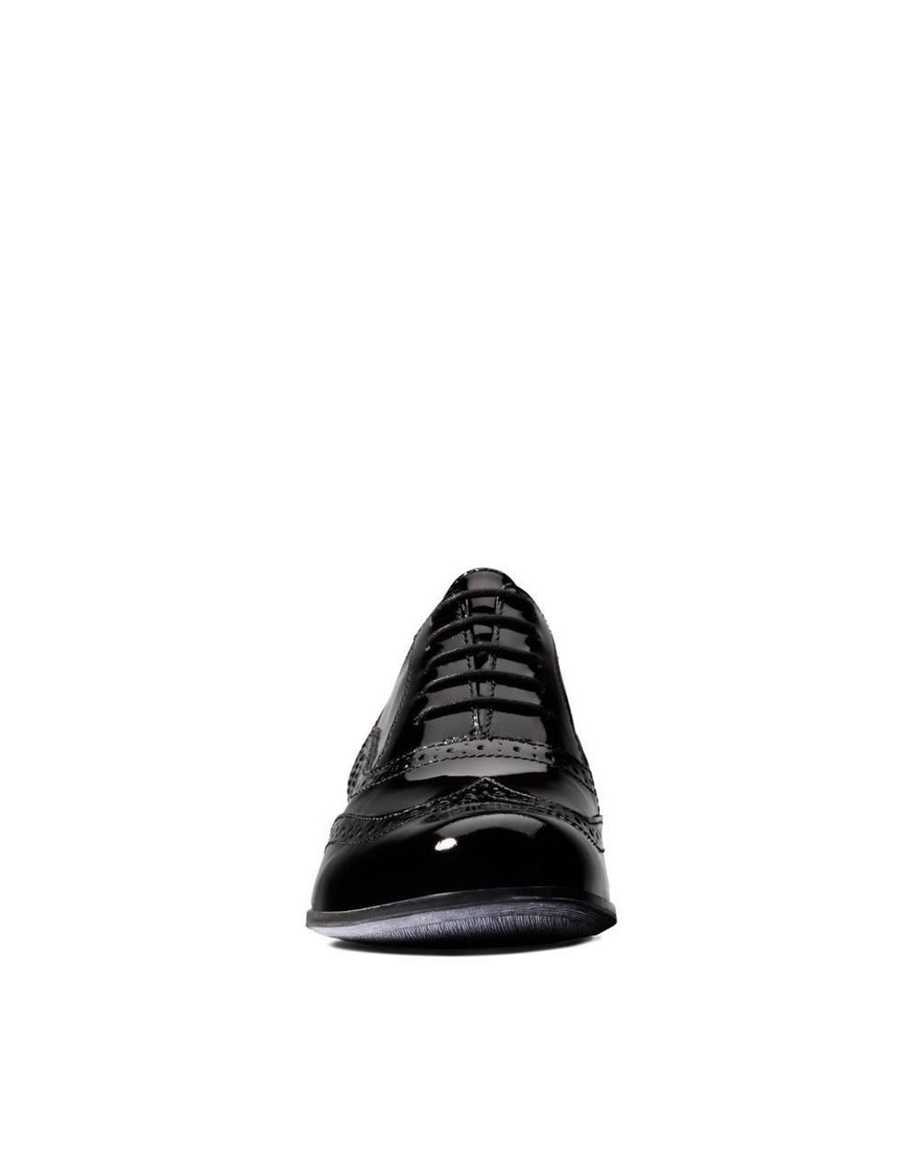 Clarks Black Hamble Oak Patent Brogues, Lace Up