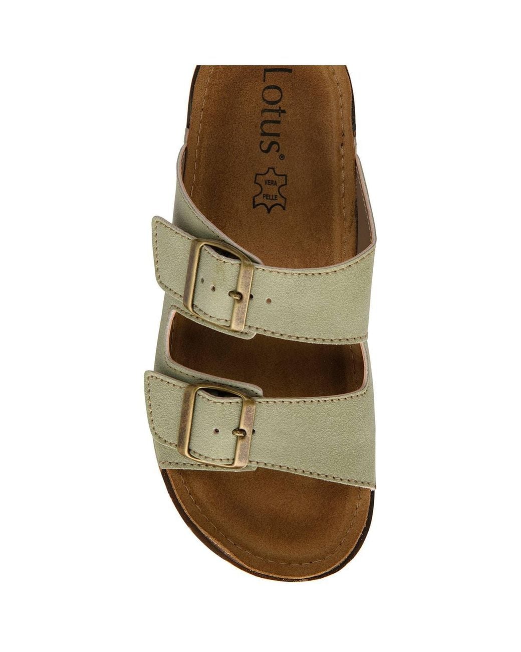 Lotus Green 'Rome' Open-Toe Mule Sandals