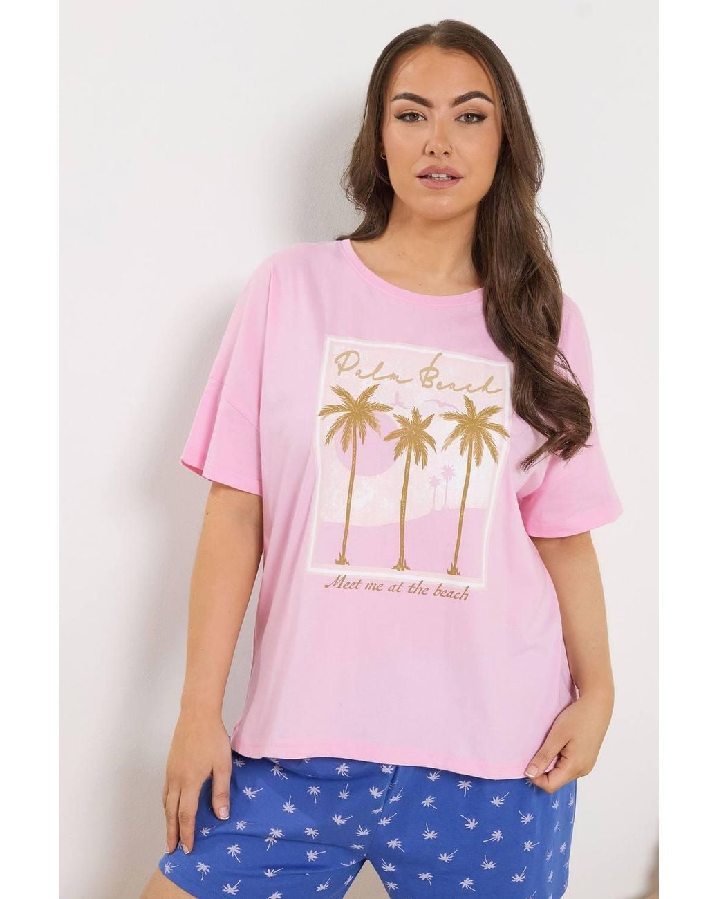 Yours Pink Slogan Pyjama Top