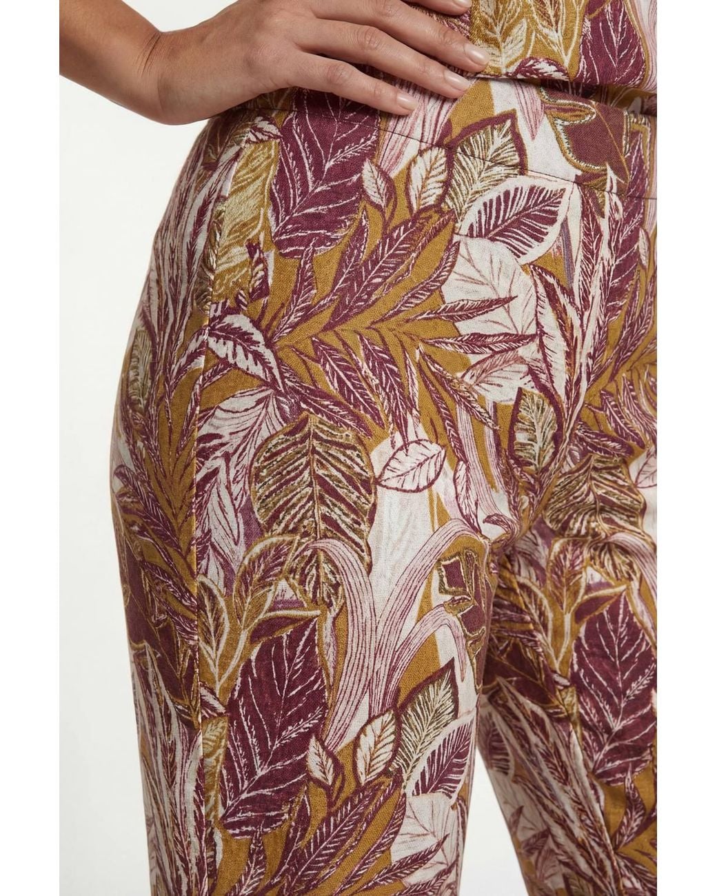 Wallis Natural Tropical Print Elasticated Waist Wide Leg Trouser