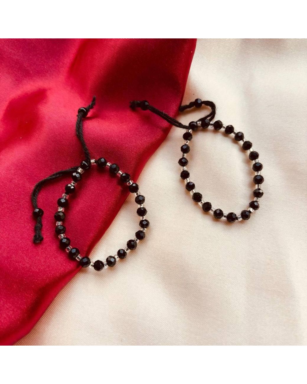 The Colourful Aura Brown Adjustable Beads Nazaria Bracelet For Kids & New Borns