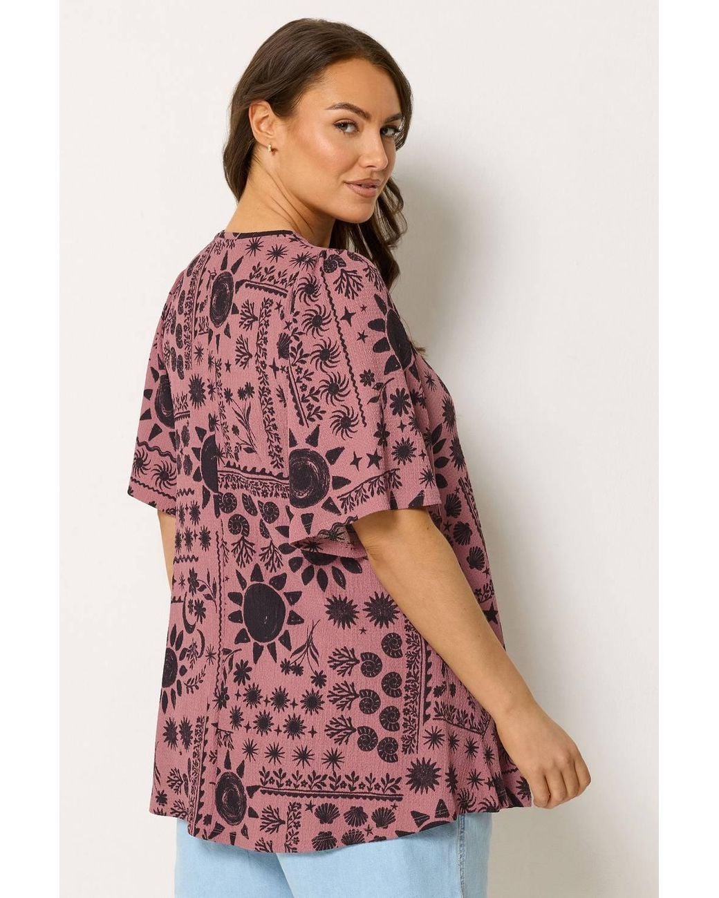 Yours Red Pleat Front Swing Top