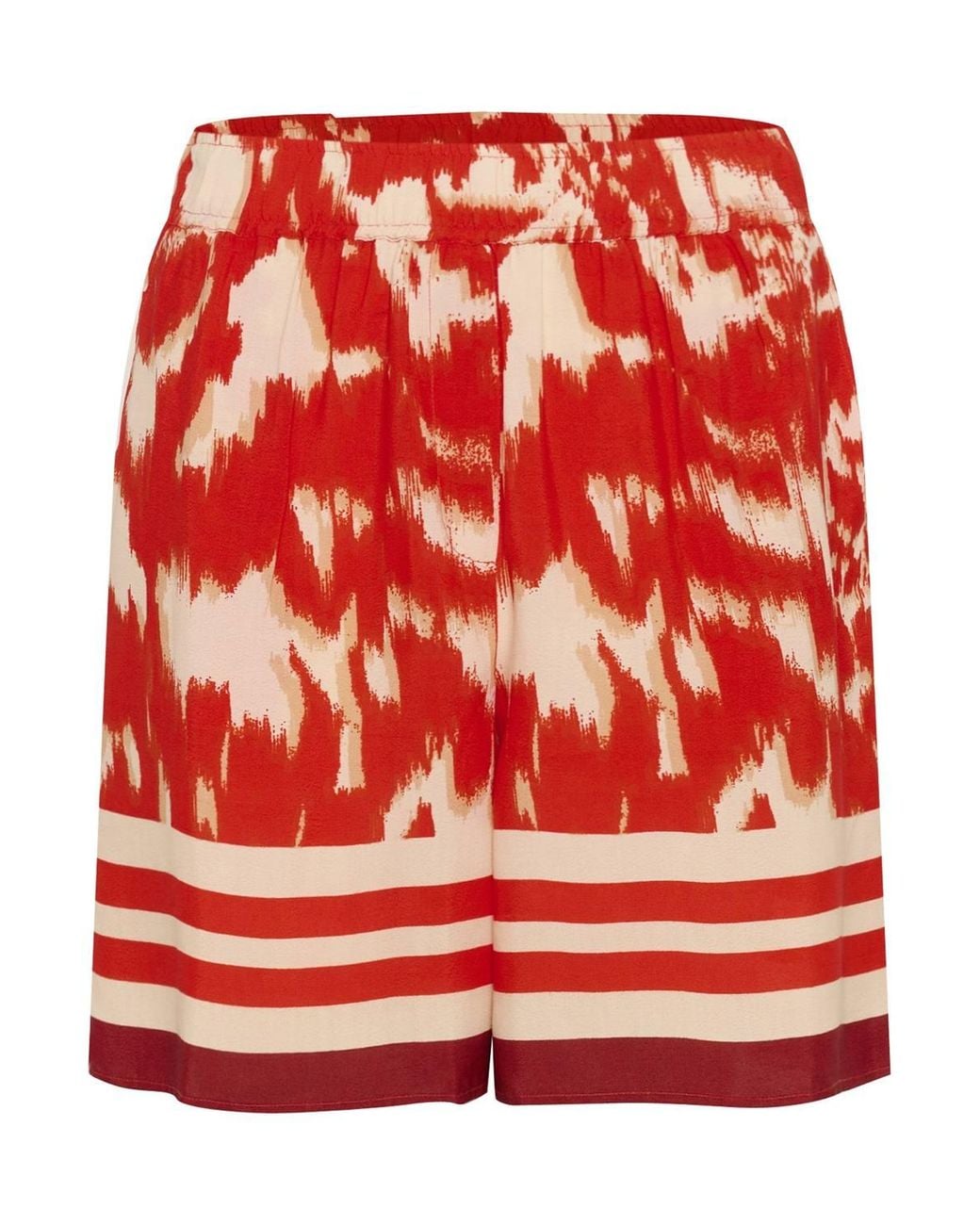 Saint Tropez Red High Waisted Loose Fit Shorts